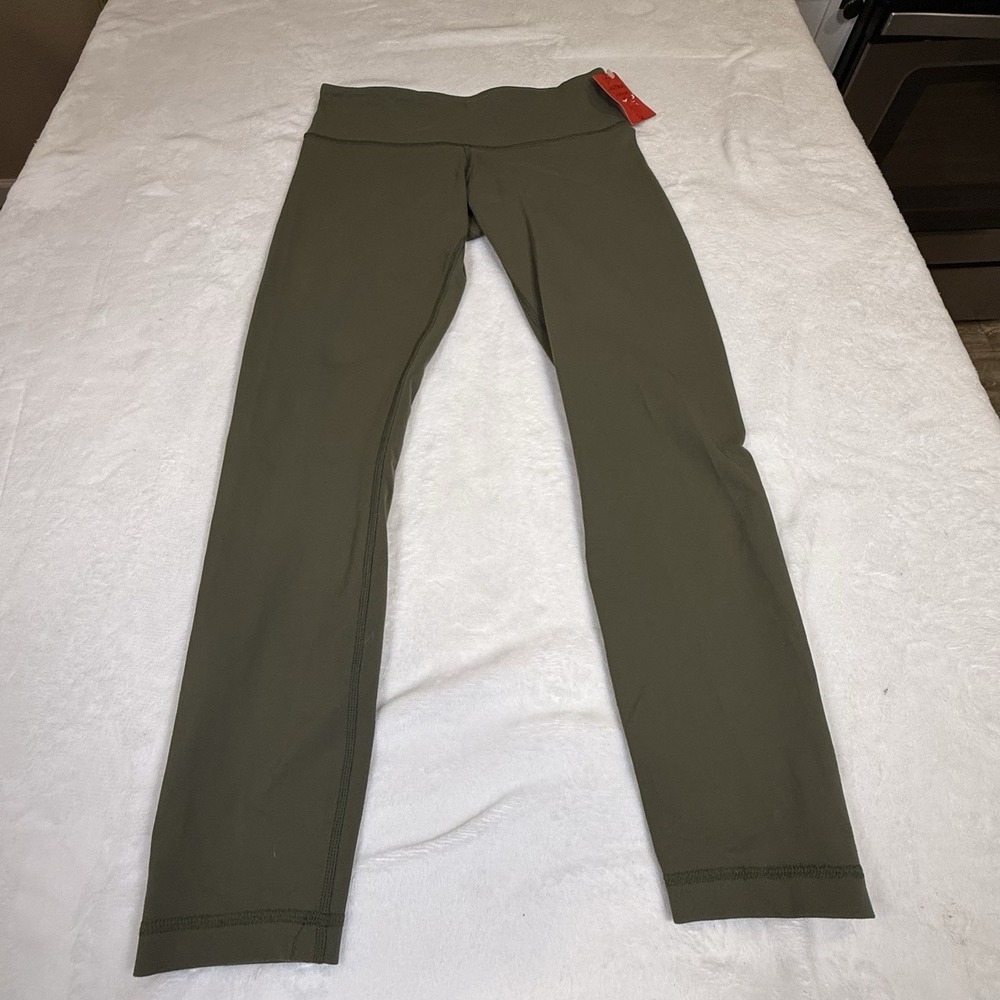 Lululemon Womens Leggings Size 6 Olive Green High Rise Full Length Yoga Pants